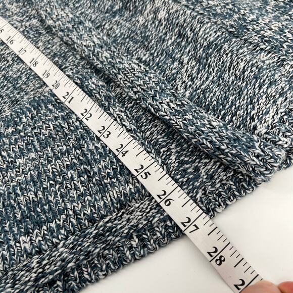 PureJill Open Cotton Cardigan Sweater Small Marled Blue Long Line Pocket J. Jill - Picture 8 of 9